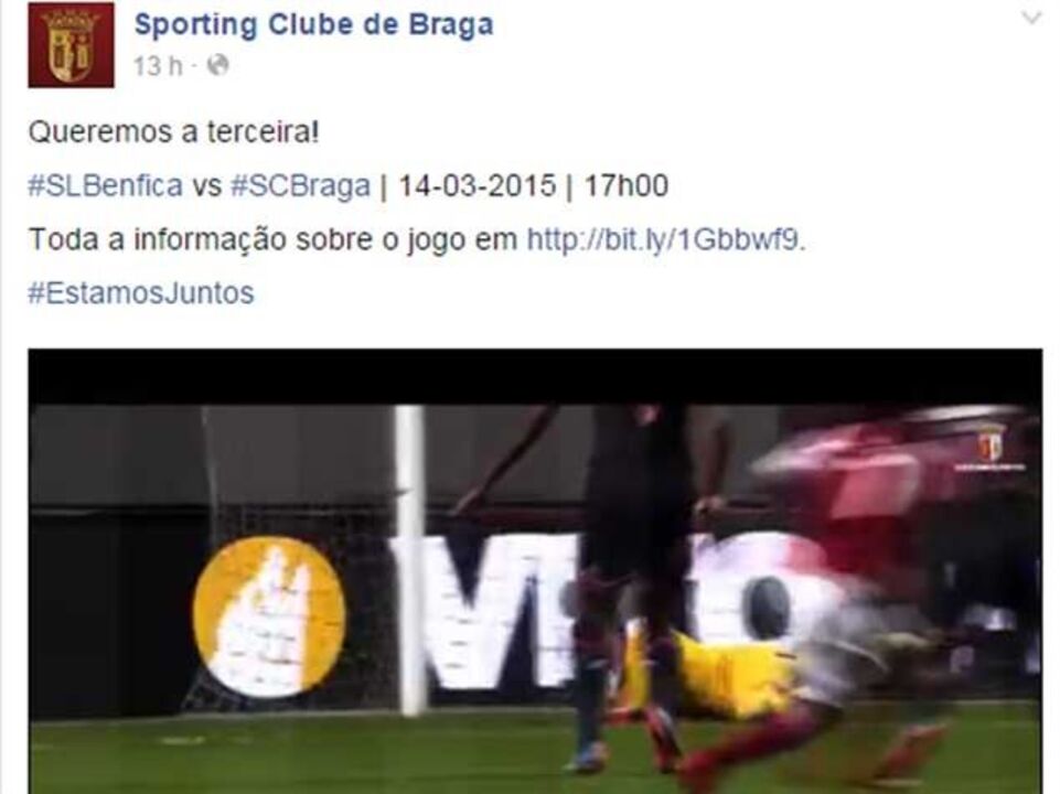 Golos ao Benfica nas redes sociais