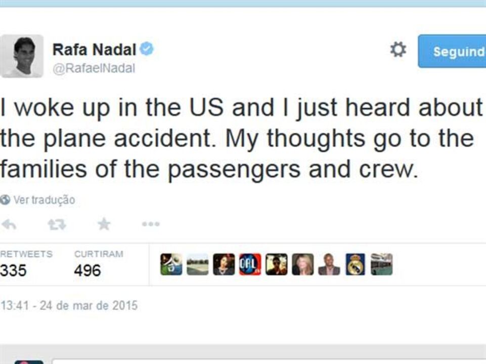 Figuras do desporto espanhol e alemão lamentam vítimas