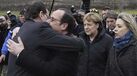 Merkel, Hollande e Rajoy visitam local da tragédia