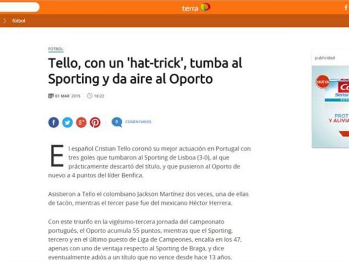 Tello em destaque na imprensa espanhola