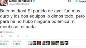 Mandzukic diz que não foi mordido