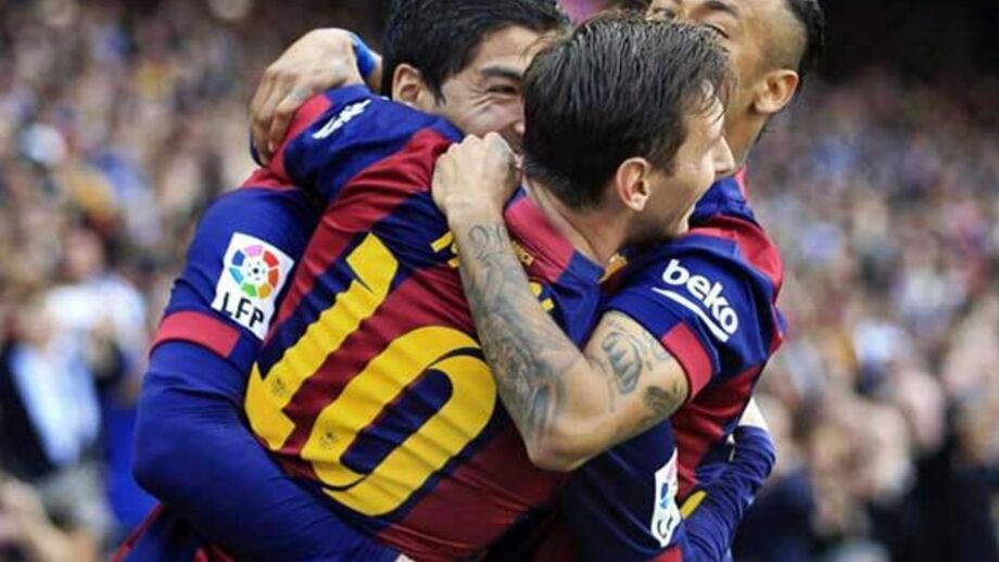 Trio Messi-Suárez-Neymar supera barreira dos 100 golos