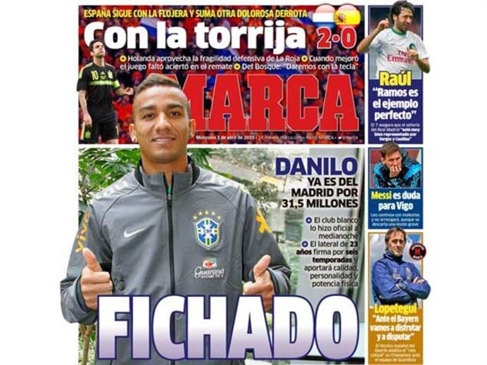 Espanhóis 'loucos' com a confirmação de Danilo no Real Madrid