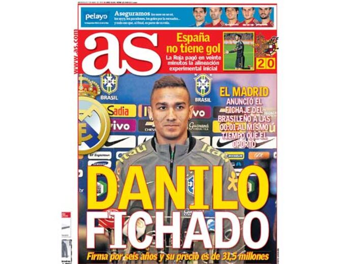 Espanhóis 'loucos' com a confirmação de Danilo no Real Madrid