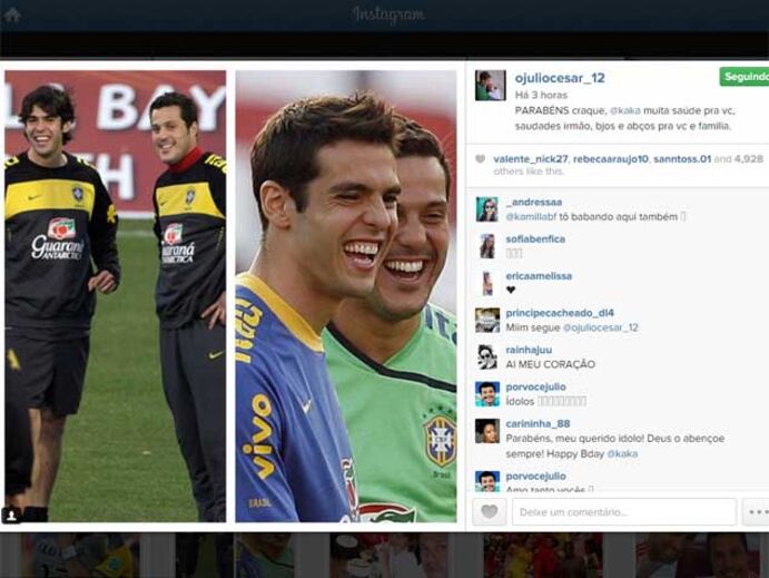 Júlio César felicita 'amigo irmão' David Luiz