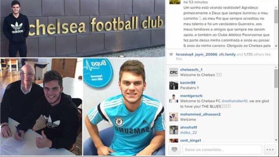 Nathan apresenta-se como jogador do Chelsea