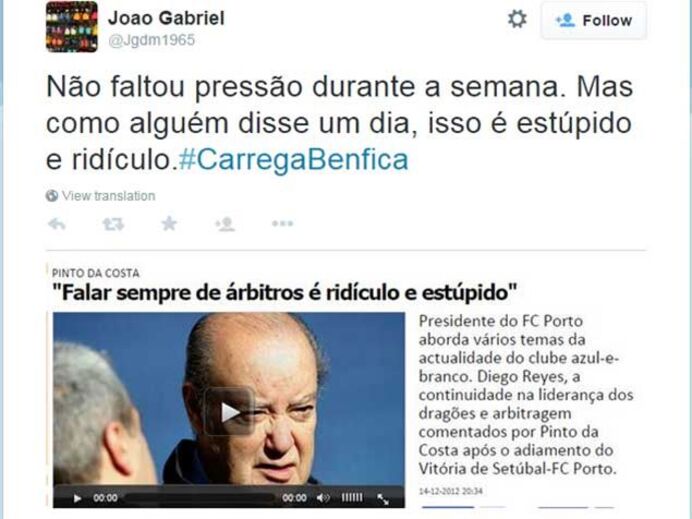 João Gabriel deixa 'bicada' a Pinto da Costa após goleada em Barcelos