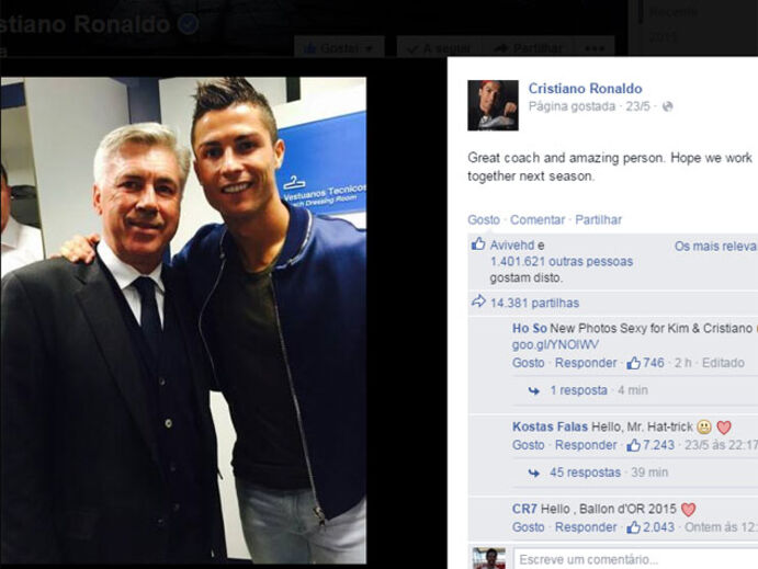 Ancelotti: Um adeus contra a vontade de Ronaldo