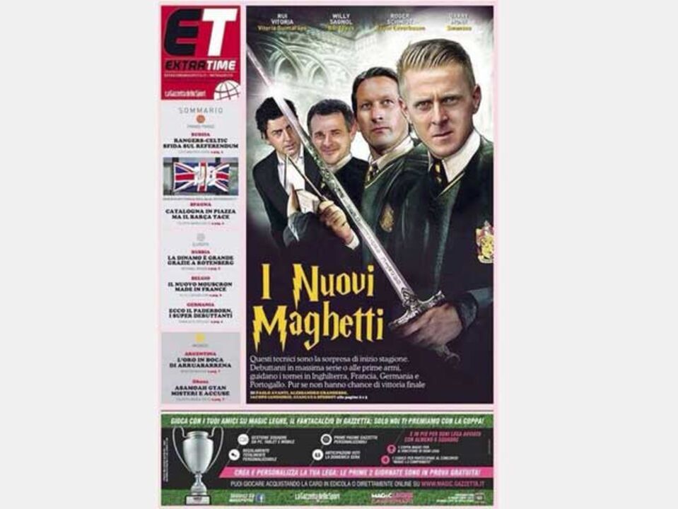 Rui Vitória visto como pela "Gazzetta dello Sport"