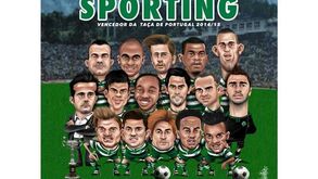Plantel do Sporting em caricatura amanhã no Record