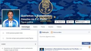 Grupo de adeptos quer Ronaldinho nos dragões