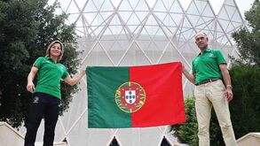 Telma Monteiro porta-estandarte na cerimónia de encerramento