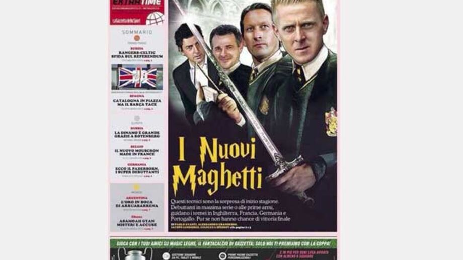 Rui Vitória visto como pela "Gazzetta dello Sport"