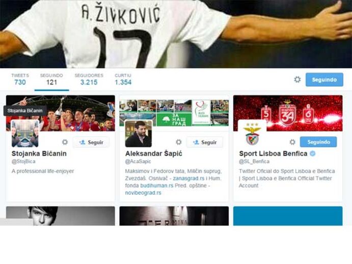 Zivkovic deixou de seguir águias no Twitter