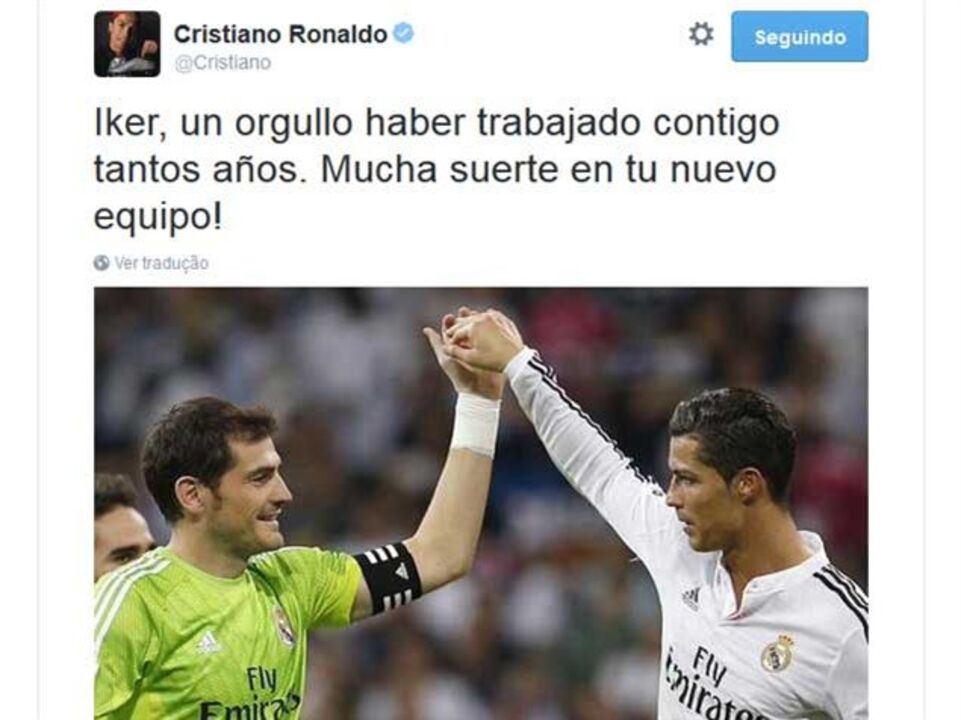 Ronaldo: «Iker, muita sorte na tua nova equipa»