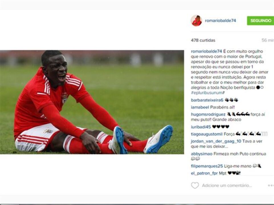 Romário Baldé renovou contrato