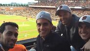Craques do Barcelona foram ao beisebol