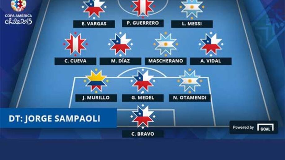 Cinco chilenos e Messi na equipa ideal da prova