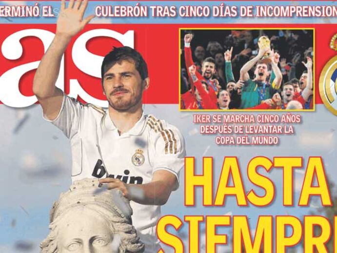 Jornais de Madrid despedem-se do 'amigo' e do 'lenda' Casillas