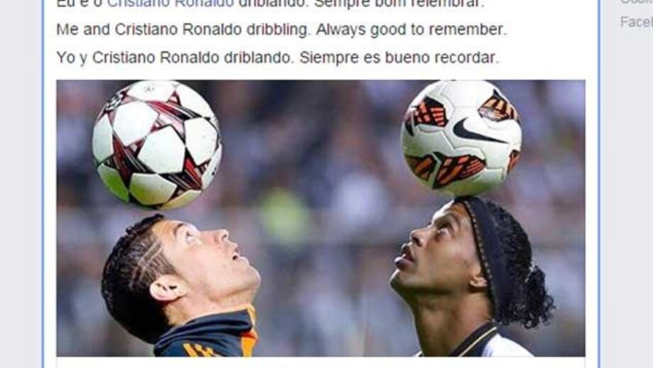 Ronaldinho partilha "duelo de dribles" com Cristiano Ronaldo