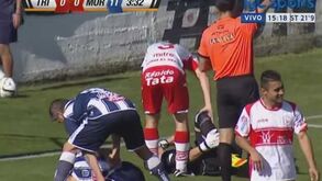 Choque frontal acabou por resultar em fratura exposta