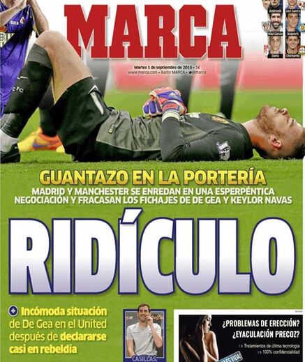 O 'ridículo' falhanço da contratação de De Gea