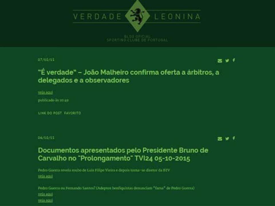 Leões criam blog oficial e revelam documentos