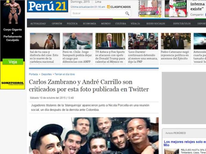 Carrillo coloca Peru em estado de guerra por causa de noitada