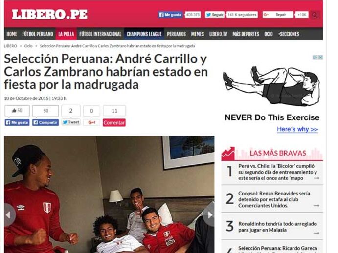 Carrillo coloca Peru em estado de guerra por causa de noitada