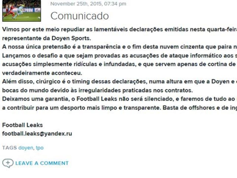 Desafio à Doyen para provar ataque informático