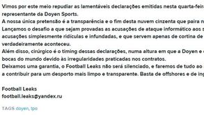 Desafio à Doyen para provar ataque informático