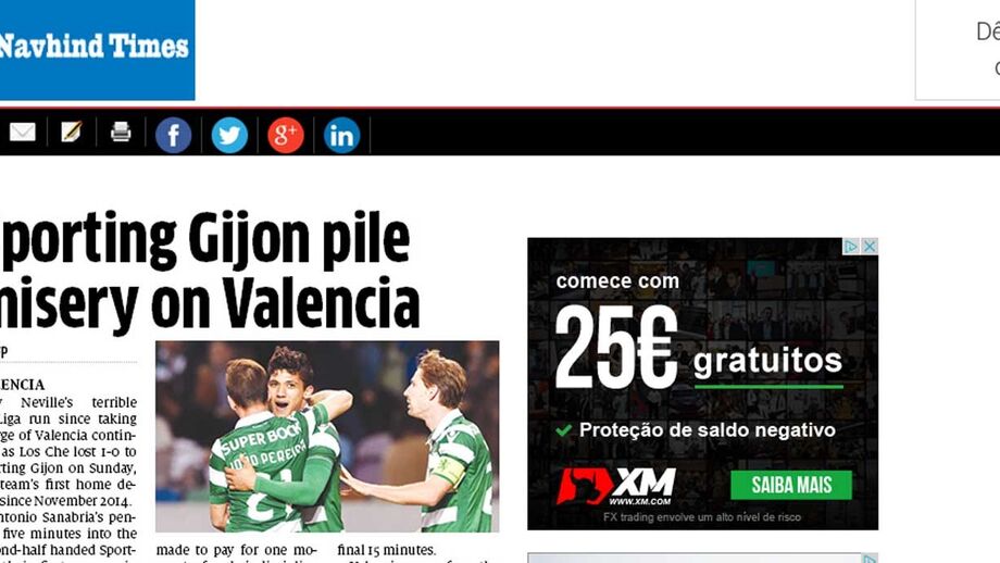 Jornal indiano confunde Sp. Gijón com o... Sporting