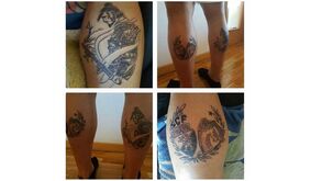 Bilro tatua símbolo do clube e dos Super Dragões