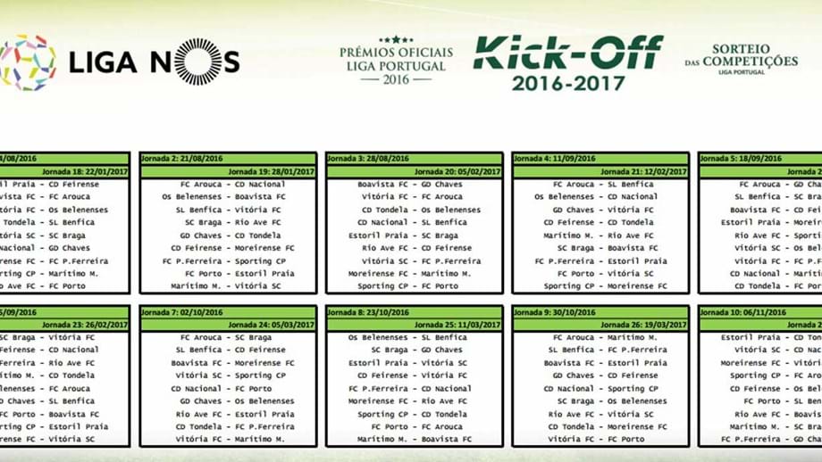 Consulte o calendário completo da Liga NOS - Infografias - Jornal Record