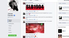 Adeptos encarnados enchem página de James Harden no Facebook