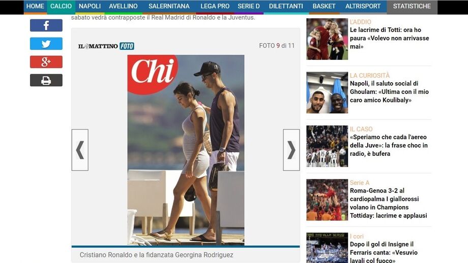 Imprensa italiana divulga novas imagens e garante que namorada de Ronaldo está mesmo grávida