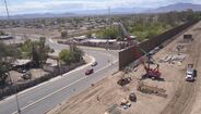 Construção do muro que divide México e EUA
