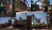 Construção do muro que divide México e EUA