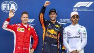 Ricciardo, Vettel e Hamilton