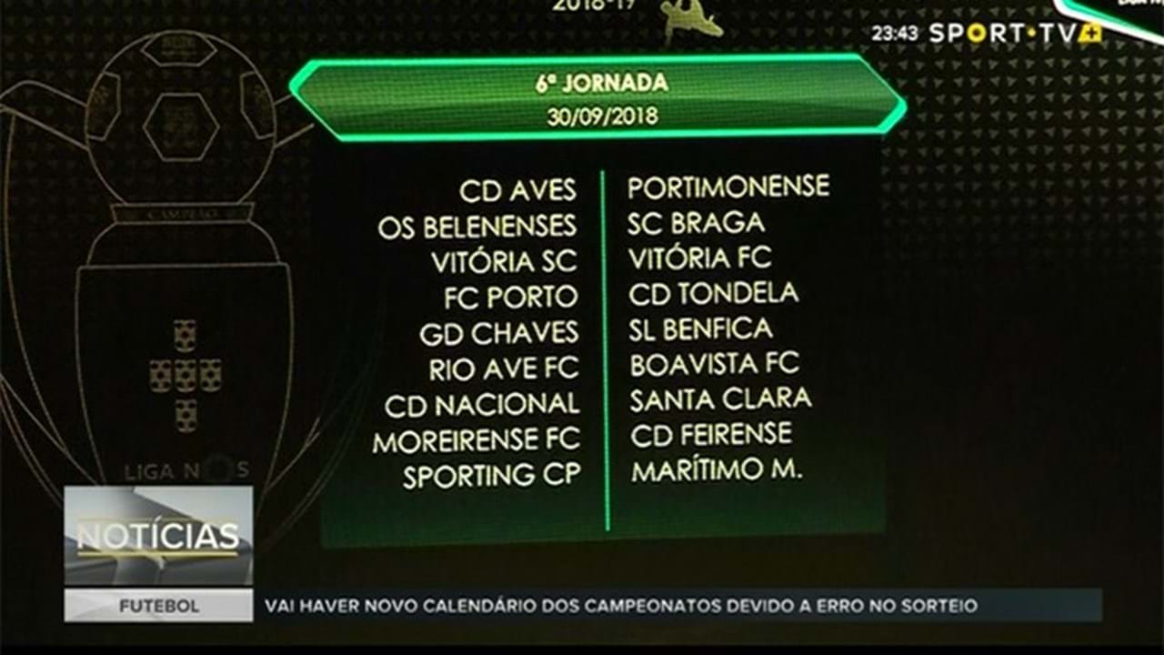 O Calendário Completo Da Liga NOS 2018/19 - A Segunda E Correta Versão ...