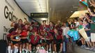 A alegria dos campeões europeus de Sub-19 na chegada a Portugal
