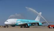 A380 no momento da aterragem no Aeroporto de Beja