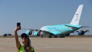 A380 no momento da aterragem no Aeroporto de Beja