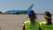 A380 no momento da aterragem no Aeroporto de Beja