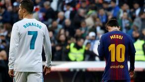 Cristiano Ronaldo e Lionel Messi quando eram rivais em Espanha