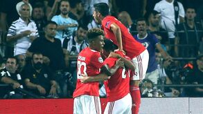 A festa dos jogadores do Benfica em Salónica