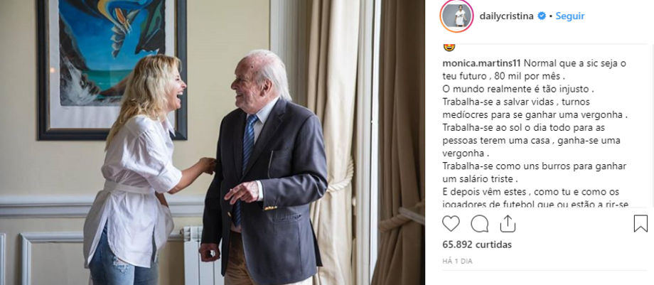 Cristina Ferreira responde a 'hater'