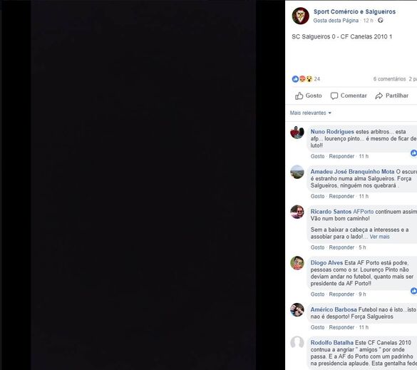 Imagem divulgada pelo Salgueiros no Facebook