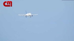O momento em que o avião faz a aterragem de emergência em Beja