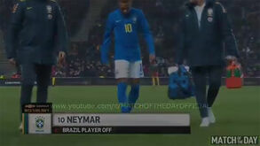 O momento em que Neymar se lesionou pelo Brasil